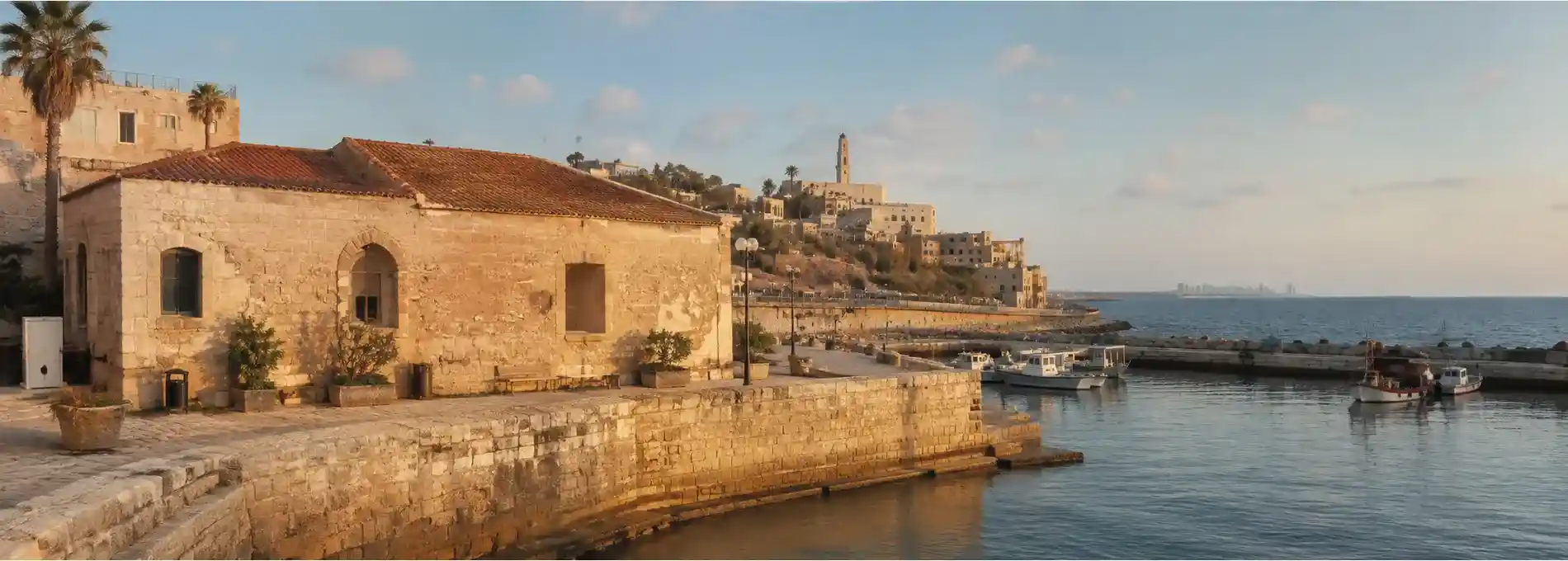 A heritage museum building beside the Jaffa waterfront