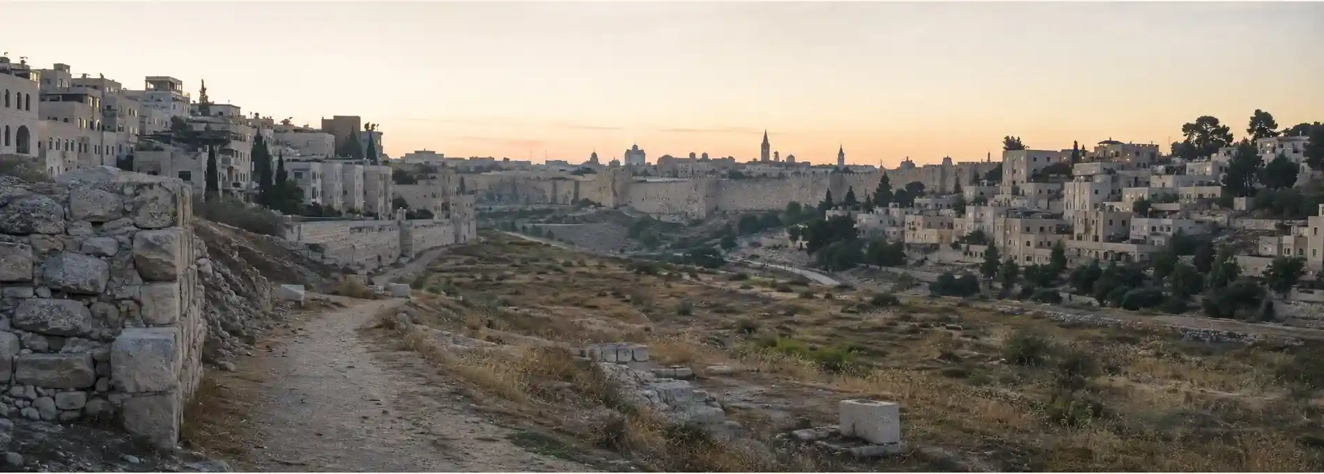A historic trace of the former divided line in Jerusalem