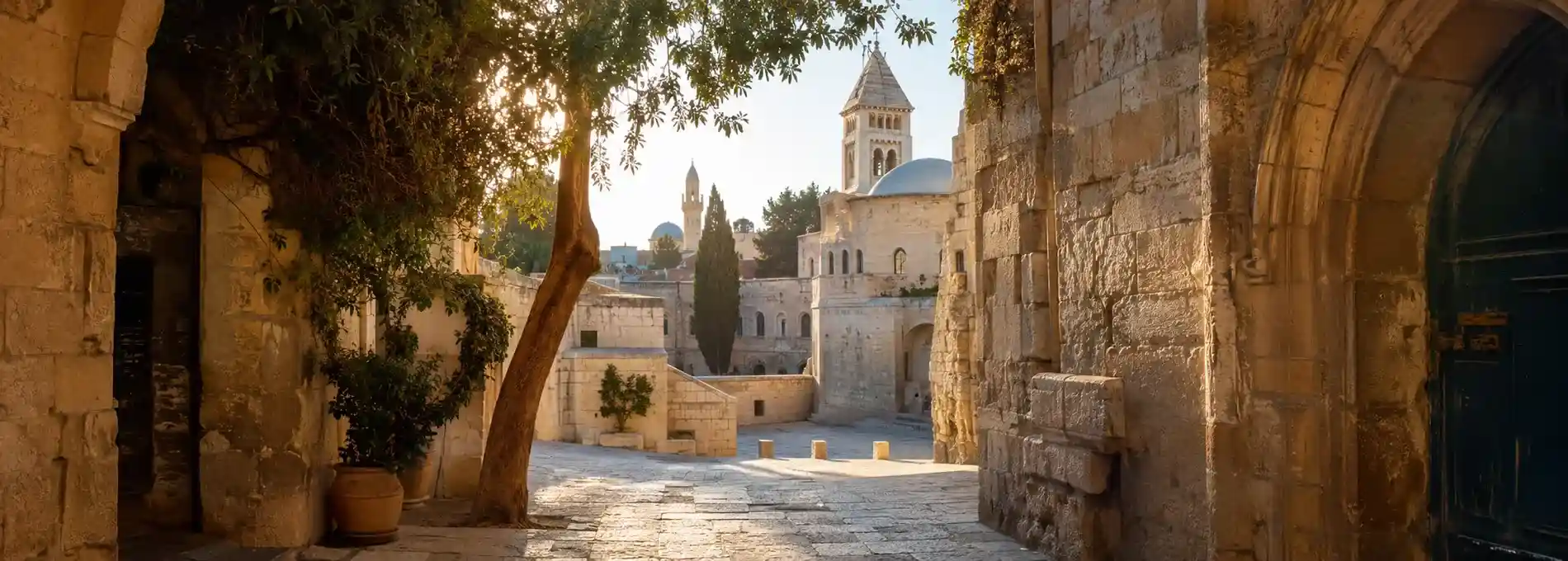 A quiet limestone passage opening onto Jerusalem’s sacred heritage